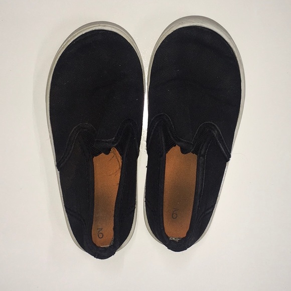 black canvas slip on boat shoes 9 toddler - Picture 1 of 3